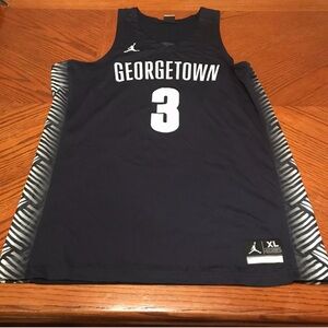 Jordan Navy and White Georgetown Jersey